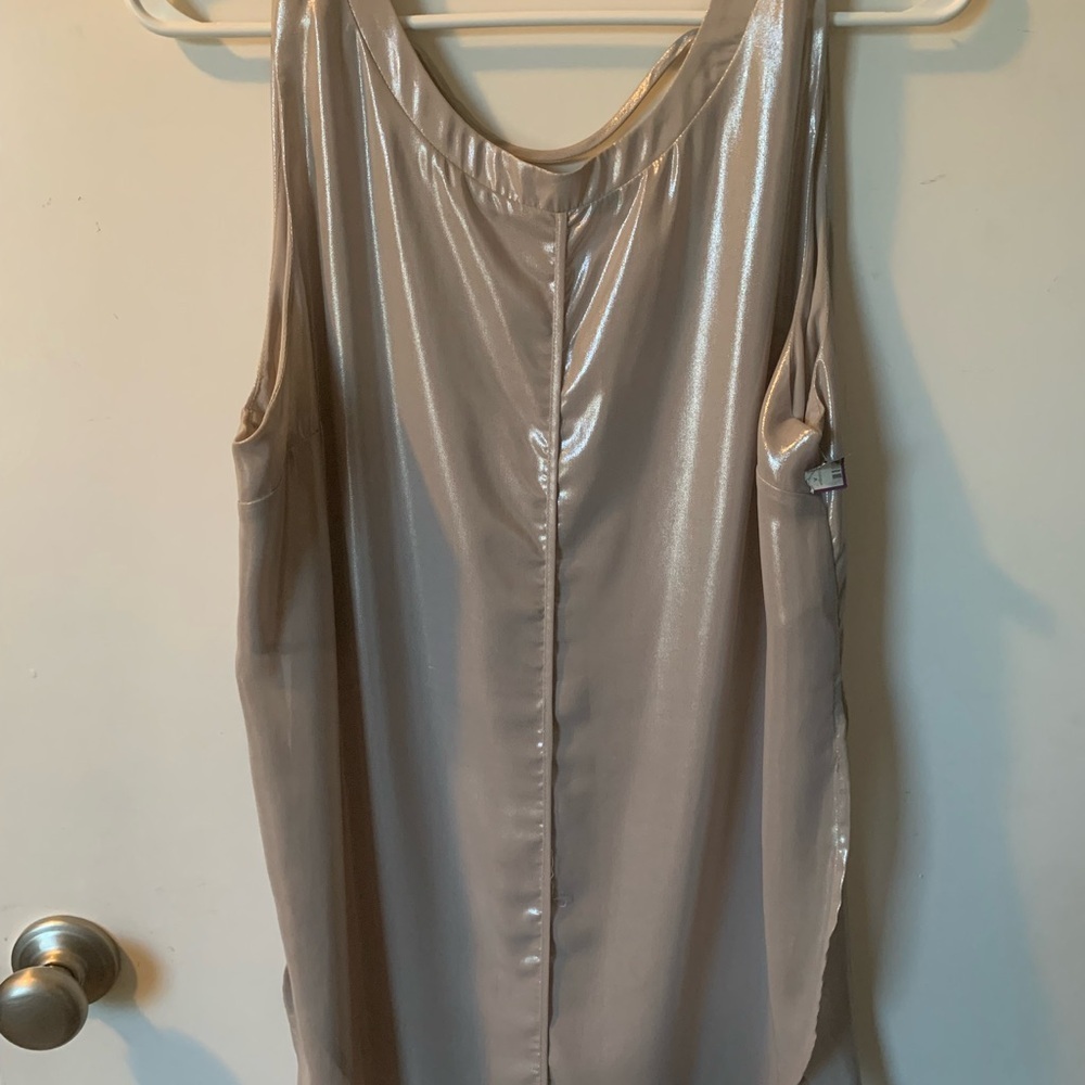 Astr Shimmery Taupe Satin Slip Tunic